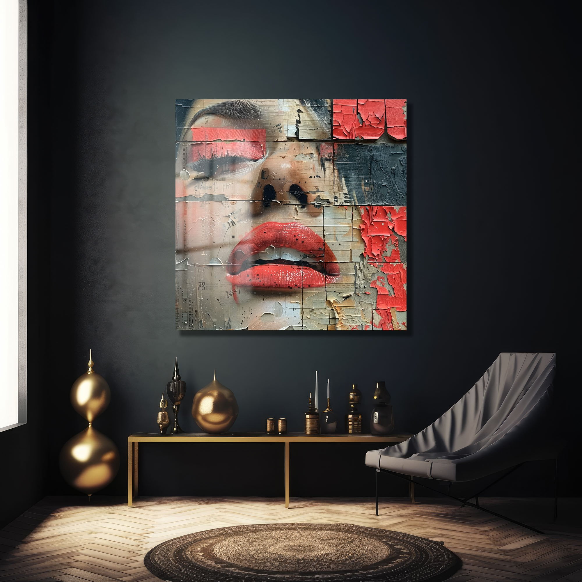 Kızıl Dudaklar: Modern Graffiti Sanatı Temperli Cam Tablo Duvar Dekoru cam tablo, duvar sanatı, modern dekorasyon, soyut sanat, cam sanat eserleri, iç mekan dekorasyonu, ofis dekorasyonu, ev dekorasyonu, restoran dekorasyonu, cafe dekorasyonu, cam baskı, UV baskı, estetik duvar sanatı