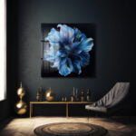 Büyüleyici Mavi Çiçek: Modern Sanat Temperli Cam Tablo Duvar Dekoru cam tablo, duvar sanatı, modern dekorasyon, soyut sanat, cam sanat eserleri, iç mekan dekorasyonu, ofis dekorasyonu, ev dekorasyonu, restoran dekorasyonu, cafe dekorasyonu, cam baskı, UV baskı, estetik duvar sanatı