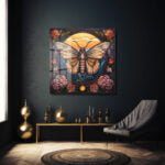 Gün Batımı Kelebeği: Vitray Sanatı Temperli Cam Tablo Duvar Dekoru cam tablo, duvar sanatı, modern dekorasyon, soyut sanat, cam sanat eserleri, iç mekan dekorasyonu, ofis dekorasyonu, ev dekorasyonu, restoran dekorasyonu, cafe dekorasyonu, cam baskı, UV baskı, estetik duvar sanatı