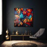 Sonbahar Melodisi: Vitray Sanatı Modern Yaprak Desenli Temperli Cam Tablo Duvar Dekoru cam tablo, duvar sanatı, modern dekorasyon, soyut sanat, cam sanat eserleri, iç mekan dekorasyonu, ofis dekorasyonu, ev dekorasyonu, restoran dekorasyonu, cafe dekorasyonu, cam baskı, UV baskı, estetik duvar sanatı