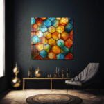 Geometrik Rüyalar: Canlı Renklerde Temperli Cam Tablo Duvar Dekoru cam tablo, duvar sanatı, modern dekorasyon, soyut sanat, cam sanat eserleri, iç mekan dekorasyonu, ofis dekorasyonu, ev dekorasyonu, restoran dekorasyonu, cafe dekorasyonu, cam baskı, UV baskı, estetik duvar sanatı