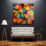 Sonbahar Rüyası: Renkli Yapraklar Stained Glass Cam Tablo Duvar Dekoru cam tablo, duvar sanatı, modern dekorasyon, soyut sanat, cam sanat eserleri, iç mekan dekorasyonu, ofis dekorasyonu, ev dekorasyonu, restoran dekorasyonu, cafe dekorasyonu, cam baskı, UV baskı, estetik duvar sanatı