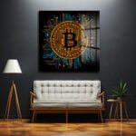 Dijital Altın: Bitcoin Devre Kartı Tasarımlı Modern Cam Tablo Duvar Dekoru cam tablo, duvar sanatı, modern dekorasyon, soyut sanat, cam sanat eserleri, iç mekan dekorasyonu, ofis dekorasyonu, ev dekorasyonu, restoran dekorasyonu, cafe dekorasyonu, cam baskı, UV baskı, estetik duvar sanatı
