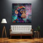 Kozmik Maymun: Psychedelic Enerjili Modern Cam Tablo Duvar Dekoru cam tablo, duvar sanatı, modern dekorasyon, soyut sanat, cam sanat eserleri, iç mekan dekorasyonu, ofis dekorasyonu, ev dekorasyonu, restoran dekorasyonu, cafe dekorasyonu, cam baskı, UV baskı, estetik duvar sanatı
