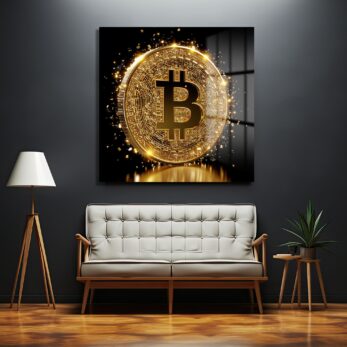 Dijital Altın Çağı: Parıltılı Bitcoin Modern Cam Tablo - Glazella Dijital Altın Çağı: Parıltılı Bitcoin Modern Cam Tablo - Glazella