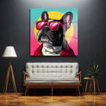 Havalı Fransız Bulldog Pop Art Cam Tablo | Canlı Renklerle Modern Duvar Dekoru Duvar Dekoru cam tablo, duvar sanatı, modern dekorasyon, soyut sanat, cam sanat eserleri, iç mekan dekorasyonu, ofis dekorasyonu, ev dekorasyonu, restoran dekorasyonu, cafe dekorasyonu, cam baskı, UV baskı, estetik duvar sanatı