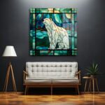 Buzların Hükümdarı: Stained Glass Kutup Ayısı Temperli Cam Tablo Duvar Dekoru cam tablo, duvar sanatı, modern dekorasyon, soyut sanat, cam sanat eserleri, iç mekan dekorasyonu, ofis dekorasyonu, ev dekorasyonu, restoran dekorasyonu, cafe dekorasyonu, cam baskı, UV baskı, estetik duvar sanatı