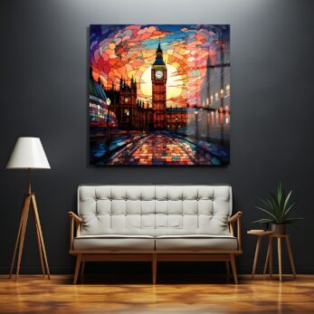 Londra'nın Ruhu: Big Ben Vitray Sanatı Temperli Cam Tablo - Glazella