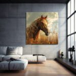 Altın Işıltılı At: Büyüleyici Doğa Temalı Cam Tablo Duvar Dekoru cam tablo, duvar sanatı, modern dekorasyon, soyut sanat, cam sanat eserleri, iç mekan dekorasyonu, ofis dekorasyonu, ev dekorasyonu, restoran dekorasyonu, cafe dekorasyonu, cam baskı, UV baskı, estetik duvar sanatı