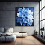Derin Mavi Çiçek: Modern Sanat Temperli Cam Tablo Duvar Dekoru cam tablo, duvar sanatı, modern dekorasyon, soyut sanat, cam sanat eserleri, iç mekan dekorasyonu, ofis dekorasyonu, ev dekorasyonu, restoran dekorasyonu, cafe dekorasyonu, cam baskı, UV baskı, estetik duvar sanatı