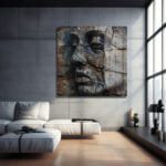 Derinliklerin Yüzü: Çatlak Dokulu Modern Sanat Cam Tablo Duvar Dekoru cam tablo, duvar sanatı, modern dekorasyon, soyut sanat, cam sanat eserleri, iç mekan dekorasyonu, ofis dekorasyonu, ev dekorasyonu, restoran dekorasyonu, cafe dekorasyonu, cam baskı, UV baskı, estetik duvar sanatı