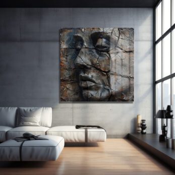 Derinliklerin Yüzü: Çatlak Dokulu Modern Sanat Cam Tablo - Glazella Derinliklerin Yüzü: Çatlak Dokulu Modern Sanat Cam Tablo - Glazella