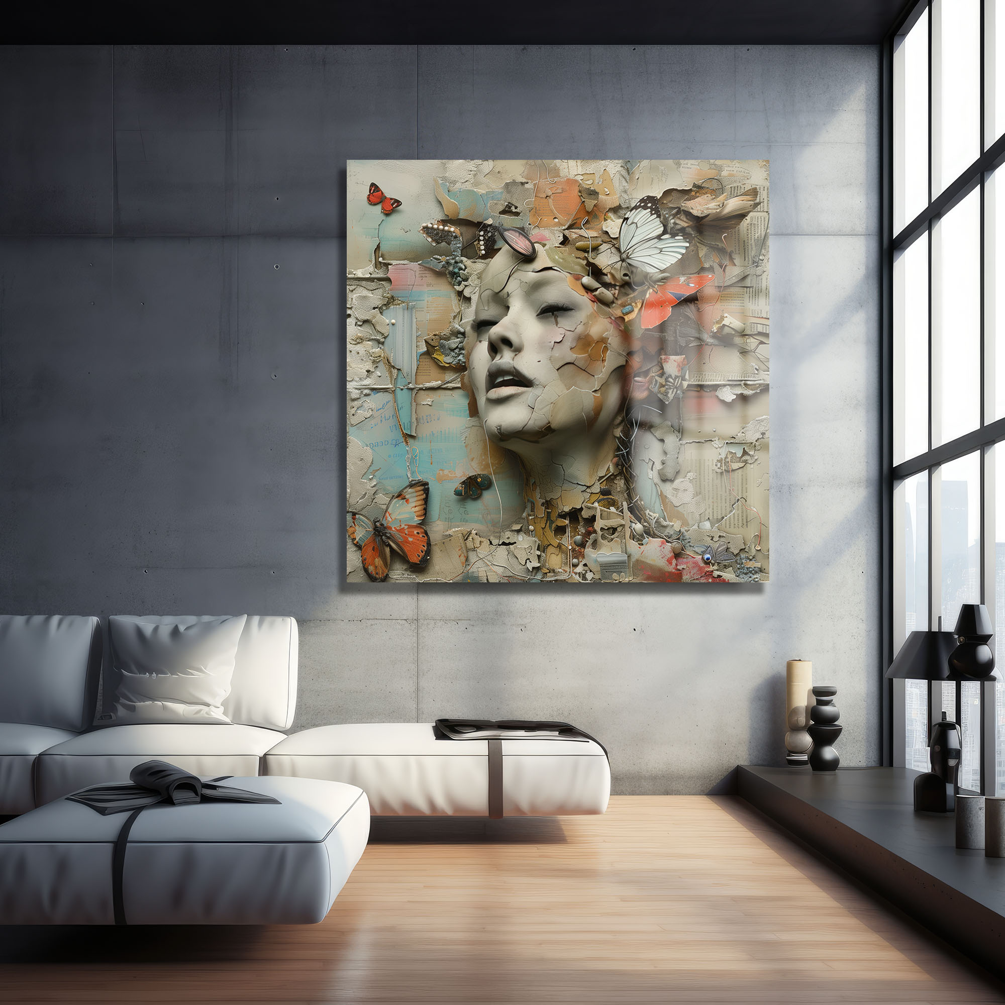 Dönüşümün Dansı: Kelebekli Modern Sanat Cam Tablo Duvar Dekoru cam tablo, duvar sanatı, modern dekorasyon, soyut sanat, cam sanat eserleri, iç mekan dekorasyonu, ofis dekorasyonu, ev dekorasyonu, restoran dekorasyonu, cafe dekorasyonu, cam baskı, UV baskı, estetik duvar sanatı