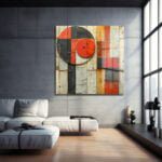 Kırmızı ve Siyahın Ritmik Uyumu: Modern Soyut Geometrik Cam Tablo Duvar Dekoru cam tablo, duvar sanatı, modern dekorasyon, soyut sanat, cam sanat eserleri, iç mekan dekorasyonu, ofis dekorasyonu, ev dekorasyonu, restoran dekorasyonu, cafe dekorasyonu, cam baskı, UV baskı, estetik duvar sanatı