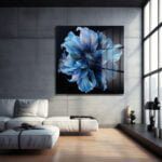 Büyüleyici Mavi Çiçek: Modern Sanat Temperli Cam Tablo Duvar Dekoru cam tablo, duvar sanatı, modern dekorasyon, soyut sanat, cam sanat eserleri, iç mekan dekorasyonu, ofis dekorasyonu, ev dekorasyonu, restoran dekorasyonu, cafe dekorasyonu, cam baskı, UV baskı, estetik duvar sanatı