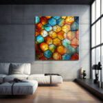 Geometrik Rüyalar: Canlı Renklerde Temperli Cam Tablo Duvar Dekoru cam tablo, duvar sanatı, modern dekorasyon, soyut sanat, cam sanat eserleri, iç mekan dekorasyonu, ofis dekorasyonu, ev dekorasyonu, restoran dekorasyonu, cafe dekorasyonu, cam baskı, UV baskı, estetik duvar sanatı