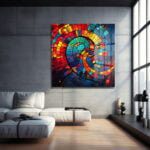 Renkli Spiral Dansı: Modern Vitray Tarzı Temperli Cam Tablo Duvar Dekoru cam tablo, duvar sanatı, modern dekorasyon, soyut sanat, cam sanat eserleri, iç mekan dekorasyonu, ofis dekorasyonu, ev dekorasyonu, restoran dekorasyonu, cafe dekorasyonu, cam baskı, UV baskı, estetik duvar sanatı