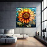 Vitray Ayçiçeği Sanatı: Güneşi Evinize Taşıyan Dekoratif Cam Tablo Duvar Dekoru cam tablo, duvar sanatı, modern dekorasyon, soyut sanat, cam sanat eserleri, iç mekan dekorasyonu, ofis dekorasyonu, ev dekorasyonu, restoran dekorasyonu, cafe dekorasyonu, cam baskı, UV baskı, estetik duvar sanatı