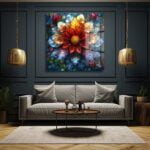 Vitray Çiçeklerin Rüyası: Modern Temperli Cam Tablo Duvar Dekoru cam tablo, duvar sanatı, modern dekorasyon, soyut sanat, cam sanat eserleri, iç mekan dekorasyonu, ofis dekorasyonu, ev dekorasyonu, restoran dekorasyonu, cafe dekorasyonu, cam baskı, UV baskı, estetik duvar sanatı