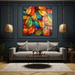 Sonbahar Rüyası: Renkli Yapraklar Stained Glass Cam Tablo Duvar Dekoru cam tablo, duvar sanatı, modern dekorasyon, soyut sanat, cam sanat eserleri, iç mekan dekorasyonu, ofis dekorasyonu, ev dekorasyonu, restoran dekorasyonu, cafe dekorasyonu, cam baskı, UV baskı, estetik duvar sanatı