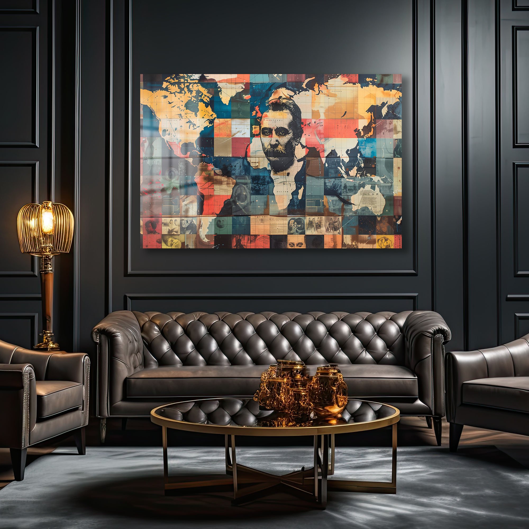 Kaşifin Mirası: Dünya Haritası ve Tarih Kolajı Modern Cam Tablo Duvar Dekoru cam tablo, duvar sanatı, modern dekorasyon, soyut sanat, cam sanat eserleri, iç mekan dekorasyonu, ofis dekorasyonu, ev dekorasyonu, restoran dekorasyonu, cafe dekorasyonu, cam baskı, UV baskı, estetik duvar sanatı