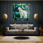 Buzların Hükümdarı: Stained Glass Kutup Ayısı Temperli Cam Tablo Duvar Dekoru cam tablo, duvar sanatı, modern dekorasyon, soyut sanat, cam sanat eserleri, iç mekan dekorasyonu, ofis dekorasyonu, ev dekorasyonu, restoran dekorasyonu, cafe dekorasyonu, cam baskı, UV baskı, estetik duvar sanatı