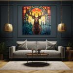 Vitray Geyik Ruhu: Gün Batımı Ormanı Dekoratif Cam Tablo Duvar Dekoru cam tablo, duvar sanatı, modern dekorasyon, soyut sanat, cam sanat eserleri, iç mekan dekorasyonu, ofis dekorasyonu, ev dekorasyonu, restoran dekorasyonu, cafe dekorasyonu, cam baskı, UV baskı, estetik duvar sanatı