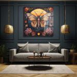 Gün Batımı Kelebeği: Vitray Sanatı Temperli Cam Tablo Duvar Dekoru cam tablo, duvar sanatı, modern dekorasyon, soyut sanat, cam sanat eserleri, iç mekan dekorasyonu, ofis dekorasyonu, ev dekorasyonu, restoran dekorasyonu, cafe dekorasyonu, cam baskı, UV baskı, estetik duvar sanatı