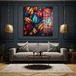 Sonbahar Melodisi: Vitray Sanatı Modern Yaprak Desenli Temperli Cam Tablo Duvar Dekoru cam tablo, duvar sanatı, modern dekorasyon, soyut sanat, cam sanat eserleri, iç mekan dekorasyonu, ofis dekorasyonu, ev dekorasyonu, restoran dekorasyonu, cafe dekorasyonu, cam baskı, UV baskı, estetik duvar sanatı