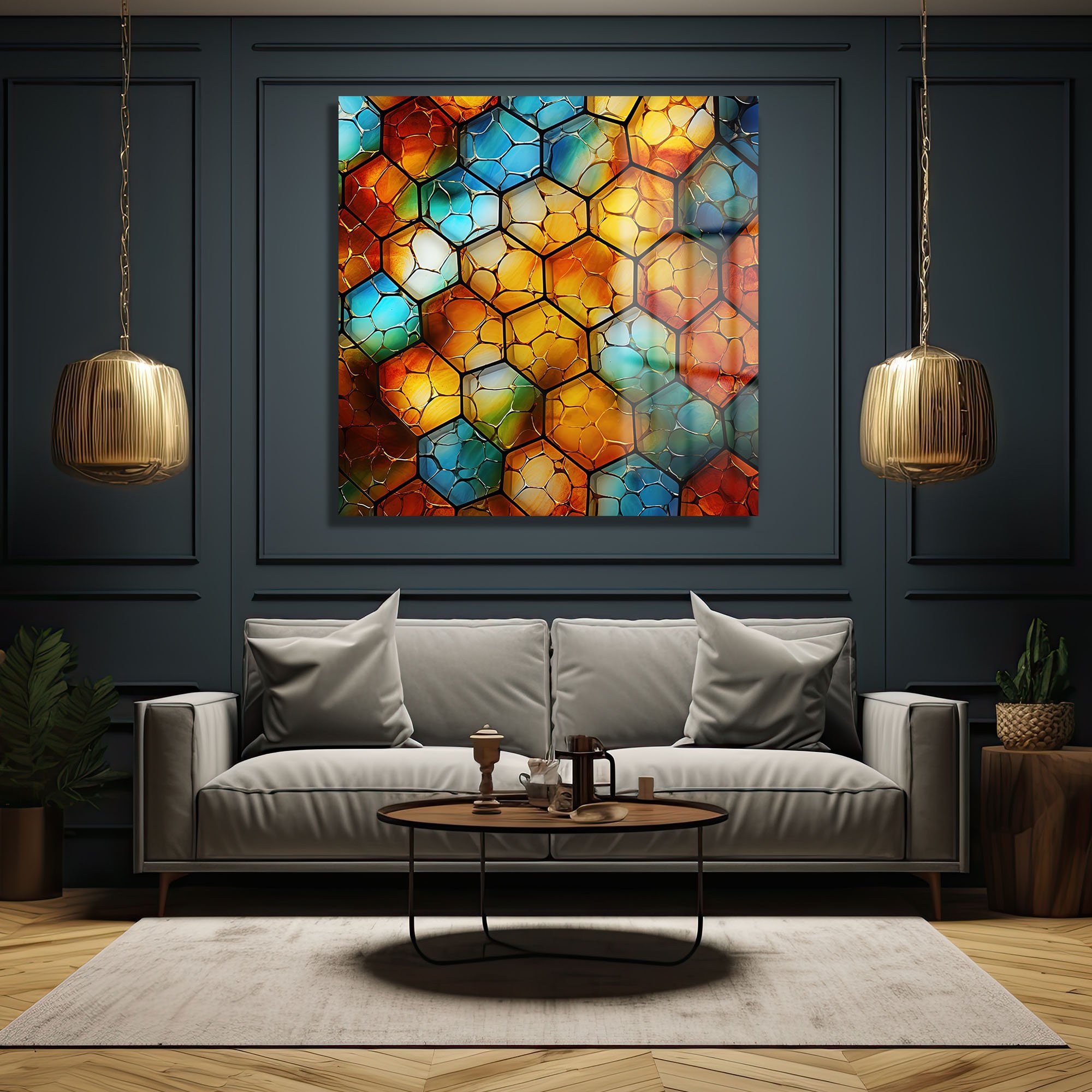 Geometrik Rüyalar: Canlı Renklerde Temperli Cam Tablo Duvar Dekoru cam tablo, duvar sanatı, modern dekorasyon, soyut sanat, cam sanat eserleri, iç mekan dekorasyonu, ofis dekorasyonu, ev dekorasyonu, restoran dekorasyonu, cafe dekorasyonu, cam baskı, UV baskı, estetik duvar sanatı