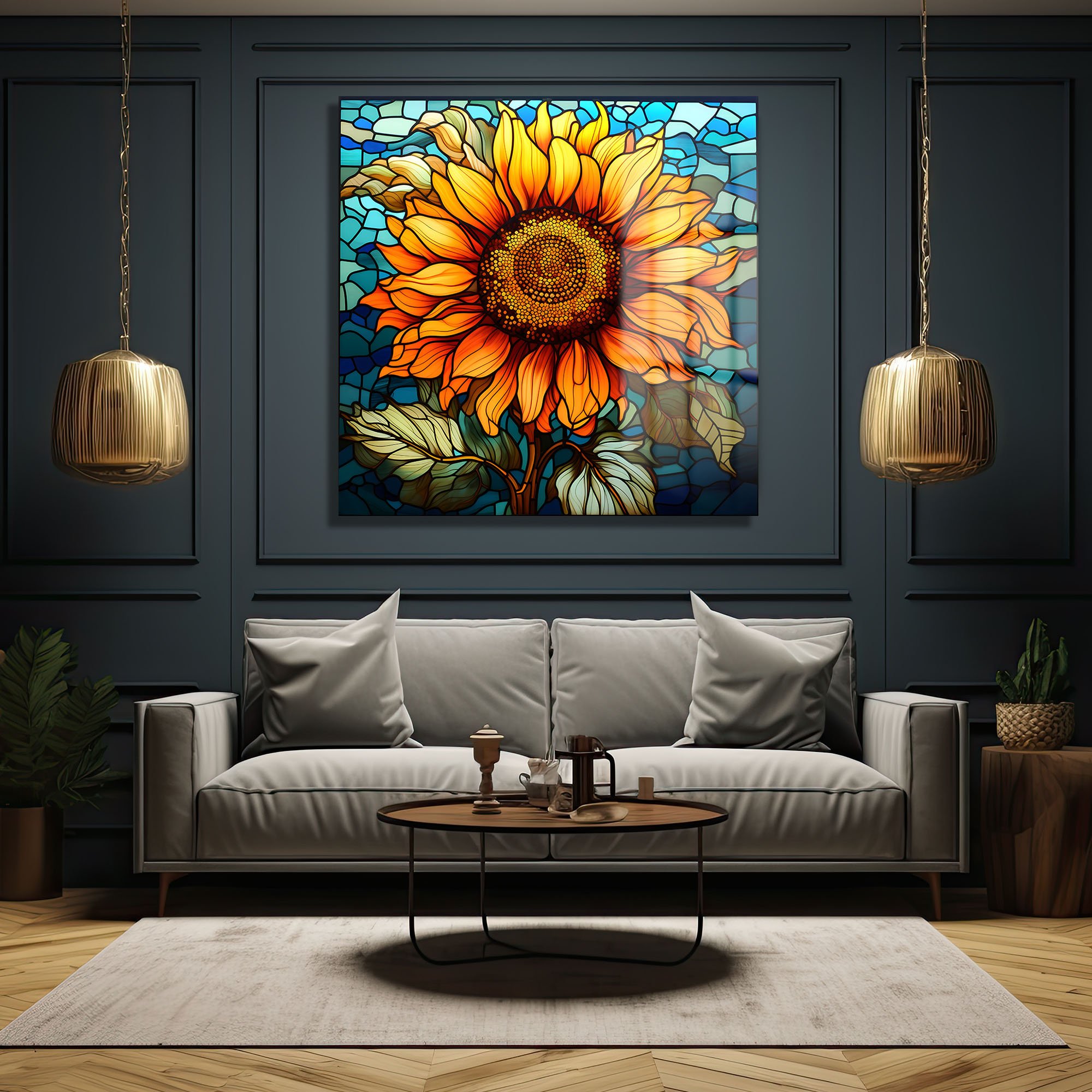 Vitray Ayçiçeği Sanatı: Güneşi Evinize Taşıyan Dekoratif Cam Tablo Duvar Dekoru cam tablo, duvar sanatı, modern dekorasyon, soyut sanat, cam sanat eserleri, iç mekan dekorasyonu, ofis dekorasyonu, ev dekorasyonu, restoran dekorasyonu, cafe dekorasyonu, cam baskı, UV baskı, estetik duvar sanatı