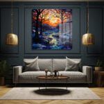 Kış Güneşi ve Nehir: Vitray Sanatı Temperli Cam Tablo Duvar Dekoru cam tablo, duvar sanatı, modern dekorasyon, soyut sanat, cam sanat eserleri, iç mekan dekorasyonu, ofis dekorasyonu, ev dekorasyonu, restoran dekorasyonu, cafe dekorasyonu, cam baskı, UV baskı, estetik duvar sanatı