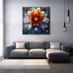 Vitray Çiçeklerin Rüyası: Modern Temperli Cam Tablo Duvar Dekoru cam tablo, duvar sanatı, modern dekorasyon, soyut sanat, cam sanat eserleri, iç mekan dekorasyonu, ofis dekorasyonu, ev dekorasyonu, restoran dekorasyonu, cafe dekorasyonu, cam baskı, UV baskı, estetik duvar sanatı