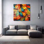 Sonbahar Rüyası: Renkli Yapraklar Stained Glass Cam Tablo Duvar Dekoru cam tablo, duvar sanatı, modern dekorasyon, soyut sanat, cam sanat eserleri, iç mekan dekorasyonu, ofis dekorasyonu, ev dekorasyonu, restoran dekorasyonu, cafe dekorasyonu, cam baskı, UV baskı, estetik duvar sanatı