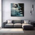 Çatlak Yüzeylerin Gizemi: Modern Mavi Soyut Cam Tablo Duvar Dekoru cam tablo, duvar sanatı, modern dekorasyon, soyut sanat, cam sanat eserleri, iç mekan dekorasyonu, ofis dekorasyonu, ev dekorasyonu, restoran dekorasyonu, cafe dekorasyonu, cam baskı, UV baskı, estetik duvar sanatı