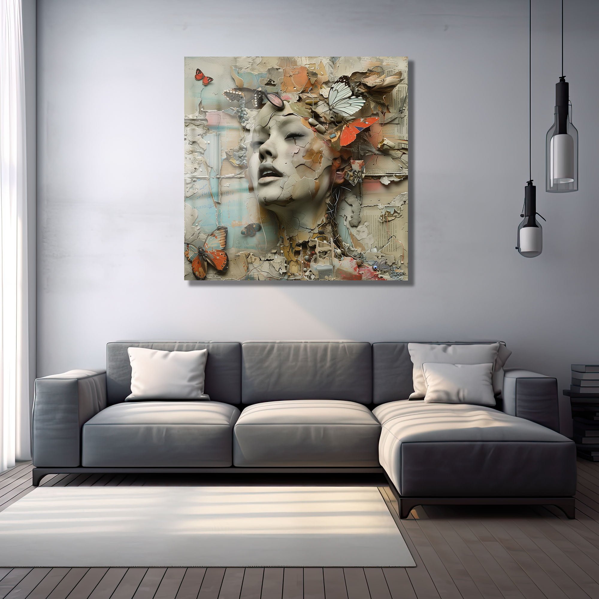 Dönüşümün Dansı: Kelebekli Modern Sanat Cam Tablo Duvar Dekoru cam tablo, duvar sanatı, modern dekorasyon, soyut sanat, cam sanat eserleri, iç mekan dekorasyonu, ofis dekorasyonu, ev dekorasyonu, restoran dekorasyonu, cafe dekorasyonu, cam baskı, UV baskı, estetik duvar sanatı