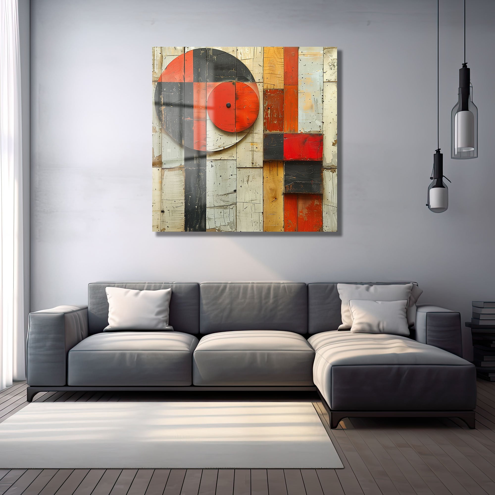 Kırmızı ve Siyahın Ritmik Uyumu: Modern Soyut Geometrik Cam Tablo Duvar Dekoru cam tablo, duvar sanatı, modern dekorasyon, soyut sanat, cam sanat eserleri, iç mekan dekorasyonu, ofis dekorasyonu, ev dekorasyonu, restoran dekorasyonu, cafe dekorasyonu, cam baskı, UV baskı, estetik duvar sanatı