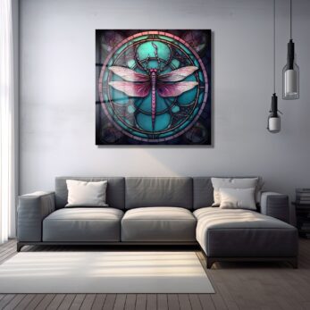 Büyülü Vitray Ejderha: Pembe Turkuaz Modern Cam Tablo - Glazella Büyülü Vitray Ejderha: Pembe Turkuaz Modern Cam Tablo - Glazella