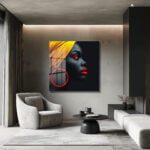 Gizemli Bakışlar: Afro-Modern Sanat Cam Tablo Duvar Dekoru cam tablo, duvar sanatı, modern dekorasyon, soyut sanat, cam sanat eserleri, iç mekan dekorasyonu, ofis dekorasyonu, ev dekorasyonu, restoran dekorasyonu, cafe dekorasyonu, cam baskı, UV baskı, estetik duvar sanatı