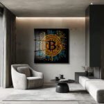 Dijital Altın: Bitcoin Devre Kartı Tasarımlı Modern Cam Tablo Duvar Dekoru cam tablo, duvar sanatı, modern dekorasyon, soyut sanat, cam sanat eserleri, iç mekan dekorasyonu, ofis dekorasyonu, ev dekorasyonu, restoran dekorasyonu, cafe dekorasyonu, cam baskı, UV baskı, estetik duvar sanatı