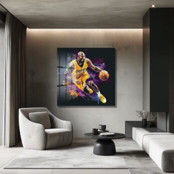 Mamba Ruhu: Dinamik Kobe Bryant Splash Art Cam Tablo - Glazella Mamba Ruhu: Dinamik Kobe Bryant Splash Art Cam Tablo - Glazella