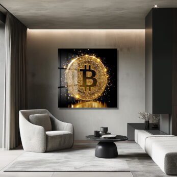 Dijital Altın Çağı: Parıltılı Bitcoin Modern Cam Tablo - Glazella Dijital Altın Çağı: Parıltılı Bitcoin Modern Cam Tablo - Glazella