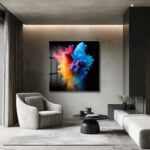 Enerji Patlaması: Canlı Renklerle Modern Soyut Cam Tablo Duvar Dekoru cam tablo, duvar sanatı, modern dekorasyon, soyut sanat, cam sanat eserleri, iç mekan dekorasyonu, ofis dekorasyonu, ev dekorasyonu, restoran dekorasyonu, cafe dekorasyonu, cam baskı, UV baskı, estetik duvar sanatı