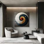 Sonsuzluğun Sarmalı: Altın ve Lacivert Modern Cam Tablo Duvar Dekoru cam tablo, duvar sanatı, modern dekorasyon, soyut sanat, cam sanat eserleri, iç mekan dekorasyonu, ofis dekorasyonu, ev dekorasyonu, restoran dekorasyonu, cafe dekorasyonu, cam baskı, UV baskı, estetik duvar sanatı