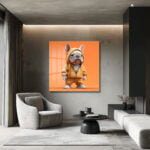 Sevimli Hipster Bulldog: Kapüşonlu Dost Cam Tablo Duvar Dekoru cam tablo, duvar sanatı, modern dekorasyon, soyut sanat, cam sanat eserleri, iç mekan dekorasyonu, ofis dekorasyonu, ev dekorasyonu, restoran dekorasyonu, cafe dekorasyonu, cam baskı, UV baskı, estetik duvar sanatı