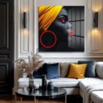 Gizemli Bakışlar: Afro-Modern Sanat Cam Tablo Duvar Dekoru cam tablo, duvar sanatı, modern dekorasyon, soyut sanat, cam sanat eserleri, iç mekan dekorasyonu, ofis dekorasyonu, ev dekorasyonu, restoran dekorasyonu, cafe dekorasyonu, cam baskı, UV baskı, estetik duvar sanatı