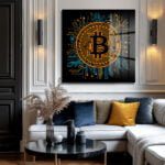 Dijital Altın: Bitcoin Devre Kartı Tasarımlı Modern Cam Tablo Duvar Dekoru cam tablo, duvar sanatı, modern dekorasyon, soyut sanat, cam sanat eserleri, iç mekan dekorasyonu, ofis dekorasyonu, ev dekorasyonu, restoran dekorasyonu, cafe dekorasyonu, cam baskı, UV baskı, estetik duvar sanatı