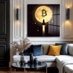 Bitcoin Ay Yolculuğu: Kripto Yükselişi Cam Tablo Duvar Dekoru cam tablo, duvar sanatı, modern dekorasyon, soyut sanat, cam sanat eserleri, iç mekan dekorasyonu, ofis dekorasyonu, ev dekorasyonu, restoran dekorasyonu, cafe dekorasyonu, cam baskı, UV baskı, estetik duvar sanatı
