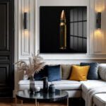Güçlü İfade: Altın Mermi Sanatı Modern Cam Tablo Duvar Dekoru cam tablo, duvar sanatı, modern dekorasyon, soyut sanat, cam sanat eserleri, iç mekan dekorasyonu, ofis dekorasyonu, ev dekorasyonu, restoran dekorasyonu, cafe dekorasyonu, cam baskı, UV baskı, estetik duvar sanatı