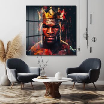 Demir Yumruk Kral: Mike Tyson Modern Sanat Cam Tablo - Glazella Demir Yumruk Kral: Mike Tyson Modern Sanat Cam Tablo - Glazella